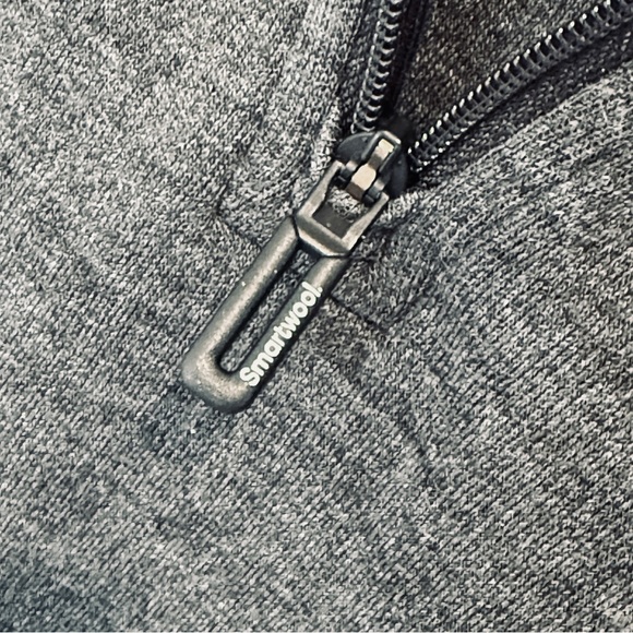 Smartwool Mens Merino 250 1/4 Zip Baselayer Size Large Black Gray Lightweight - Picture 7 of 15